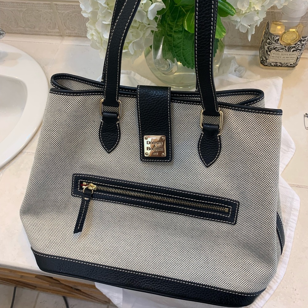 DOONEY & BOURKE leather and canvas satchel